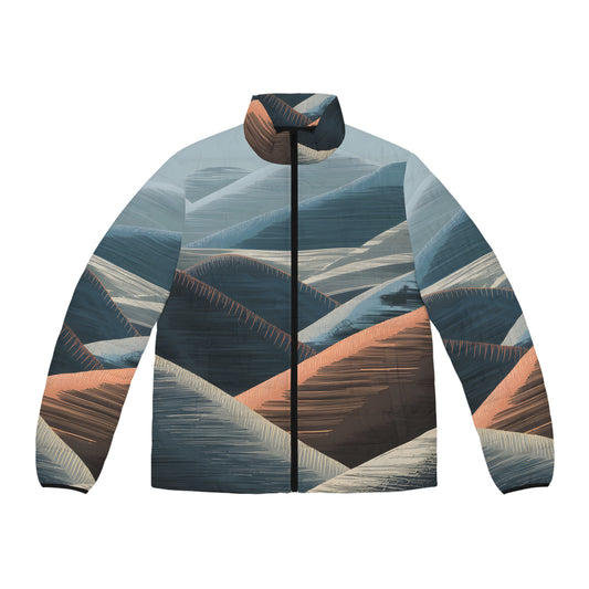 Muted Divide Puffer Jacket Stylish Outdoor Warm Winter Comfortable Full Zip