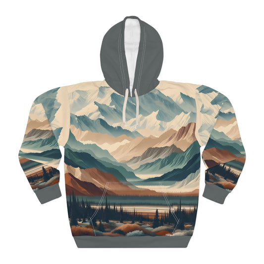 Mountain Landscape Art Hoodie Men’s Women’s All Over Print Pullover Aesthetic
