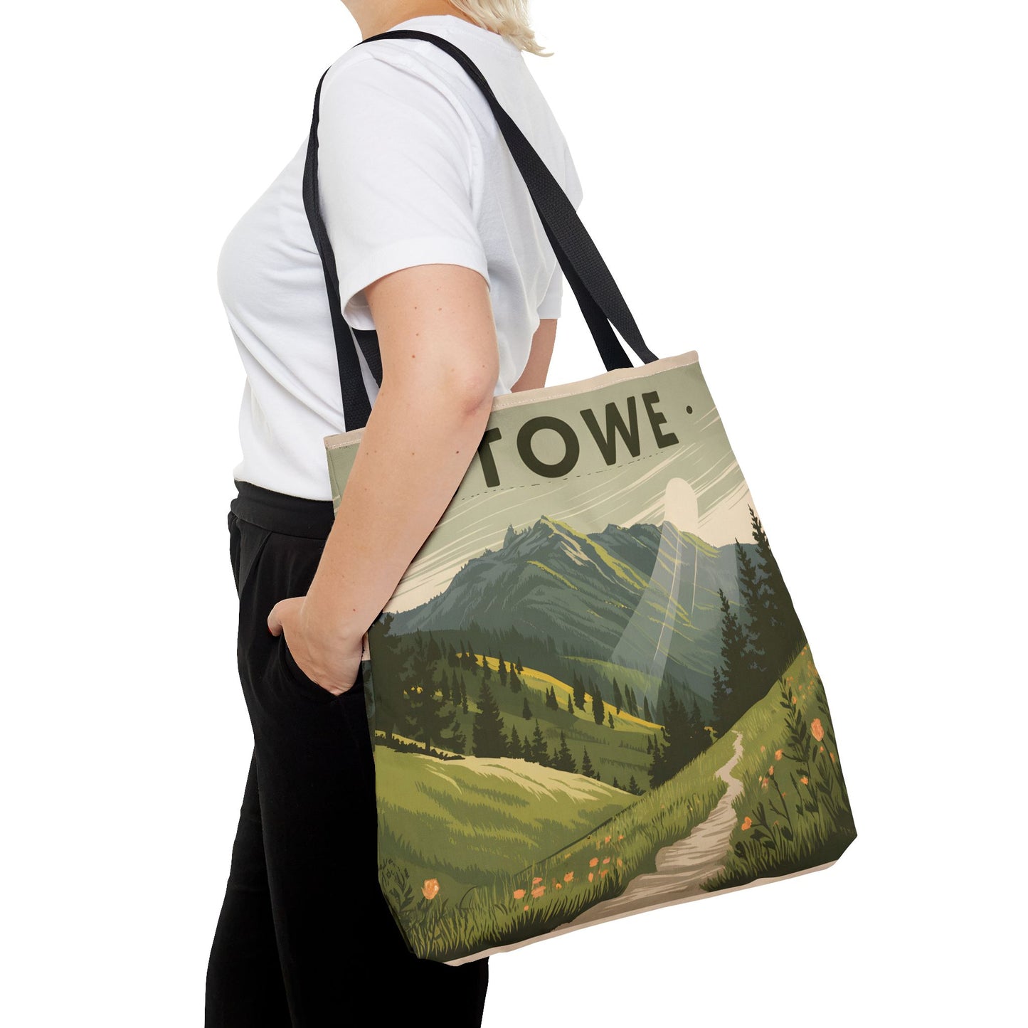 Stowe Vintage Mountain Tote Bag Eco Friendly All Over Print Shopping Apparel