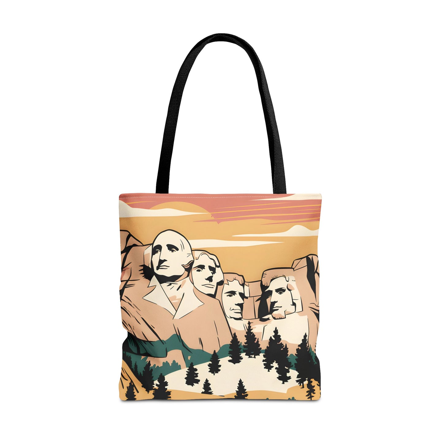 Mount Rushmore Tote Bag, National Parks Shoulder Bag, Patriotic USA Print,