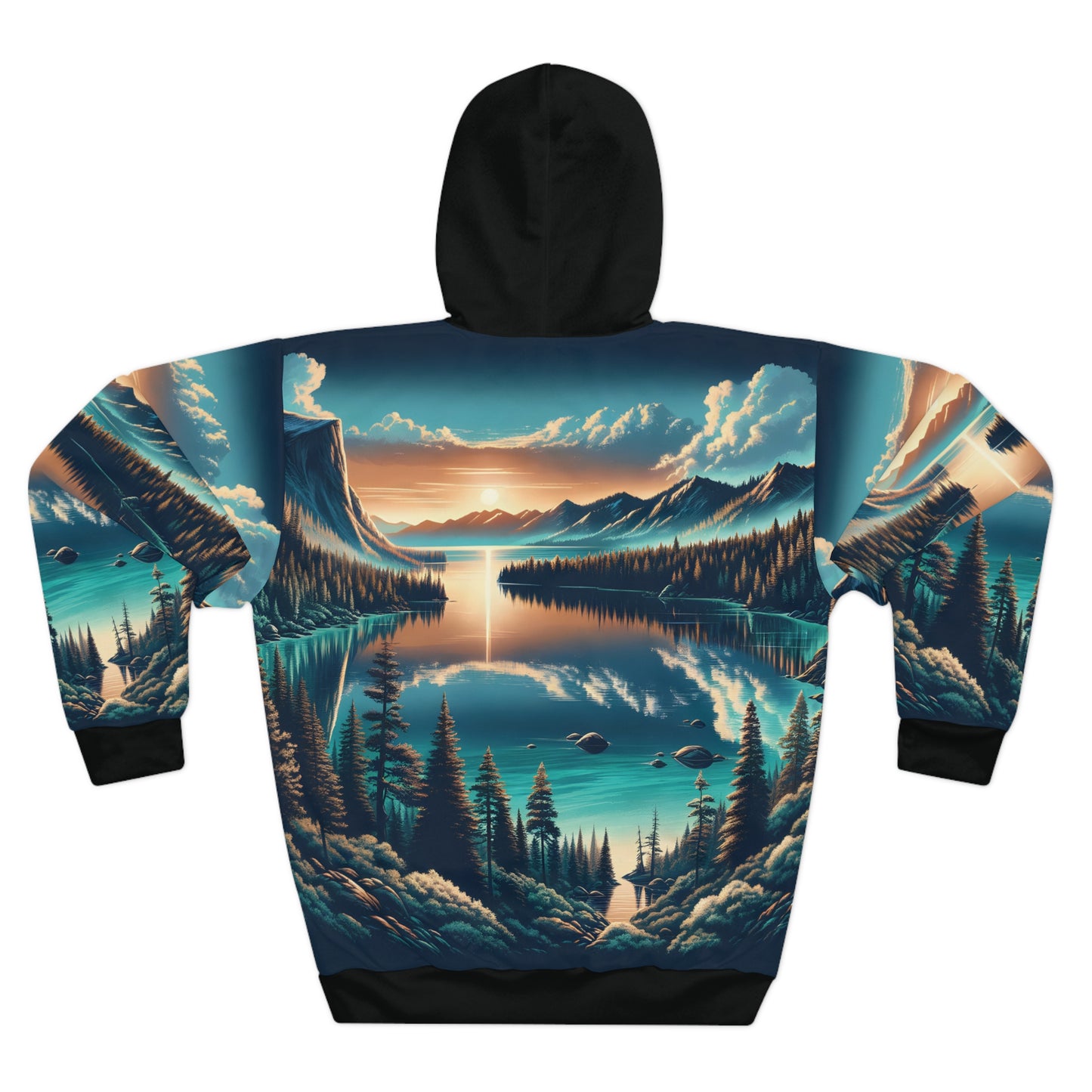 Lake Tahoe Hoodie All Over Print Scenic Pullover Nature Adventure Travel Apparel