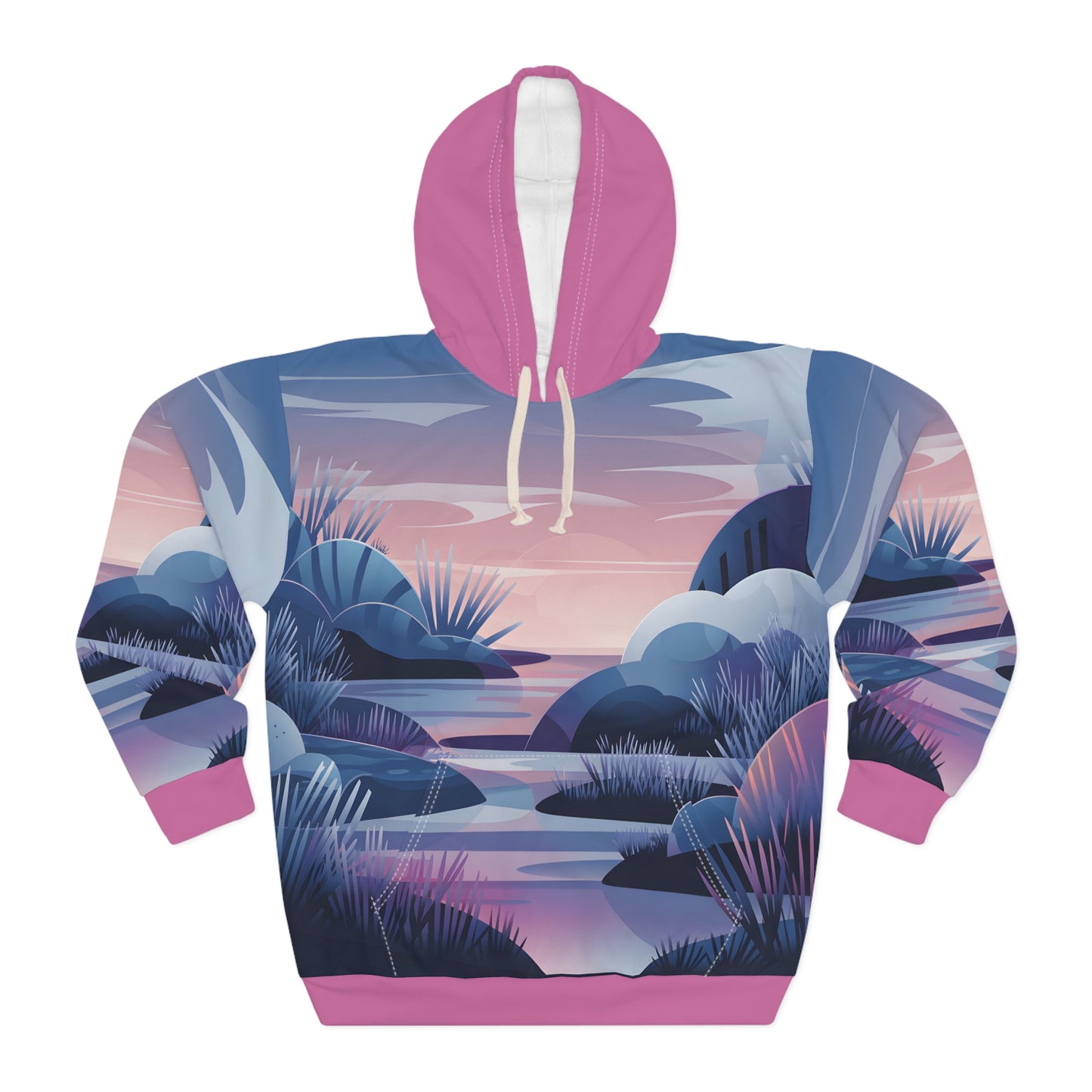 Twilight Frost All-Over Print Hoodie for Outdoor Adventures and Travel