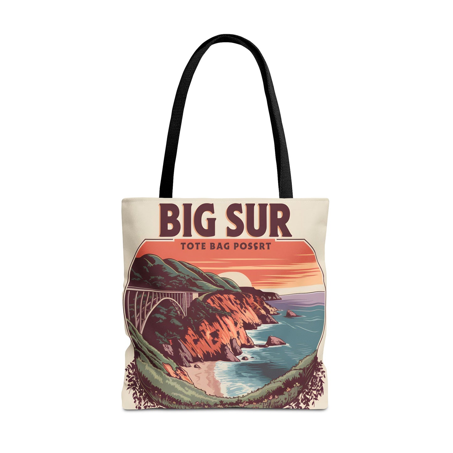 Big Sur Scenic Tote Bag Coastal Landscape Eco-Friendly All Over Print Apparel