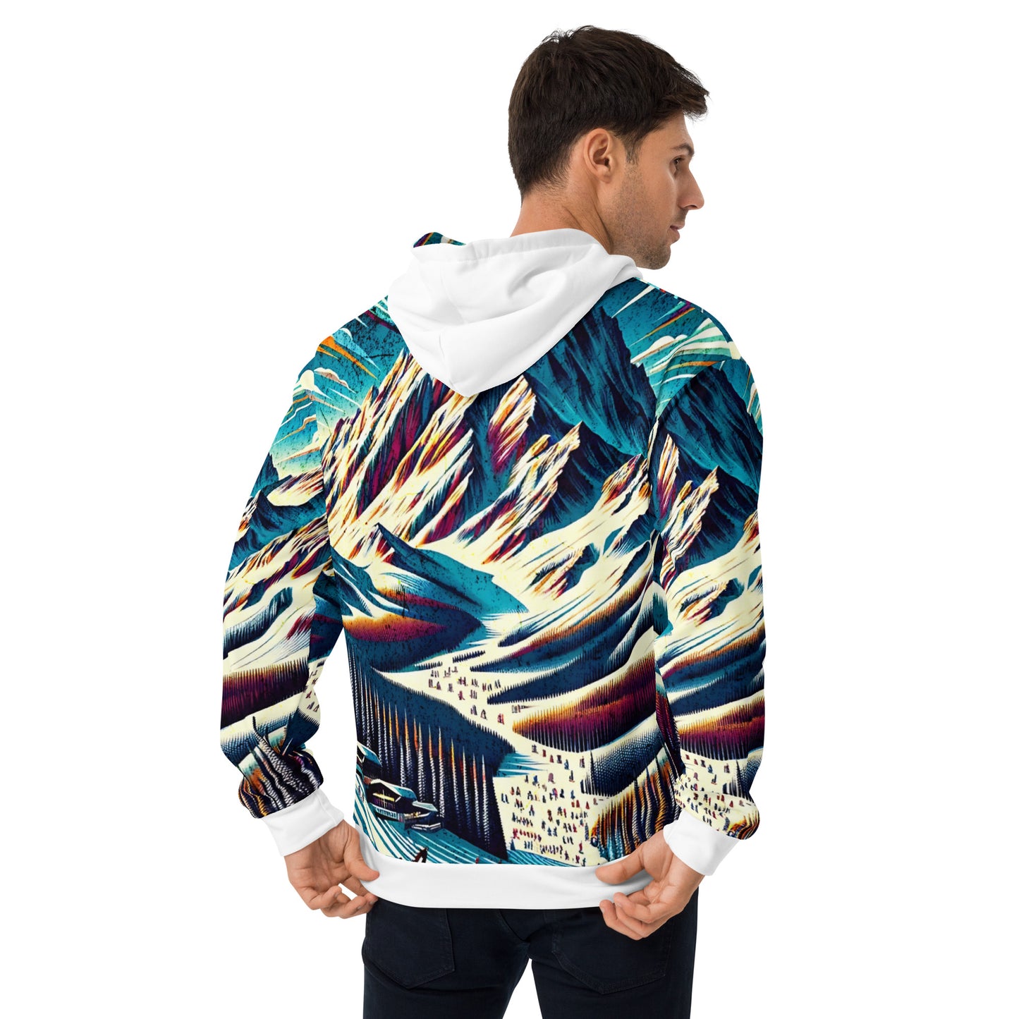 Mammoth Mountain CA Graphic Hoodie – Adult  All-Over Print Pullover, Vibrant Multicolor