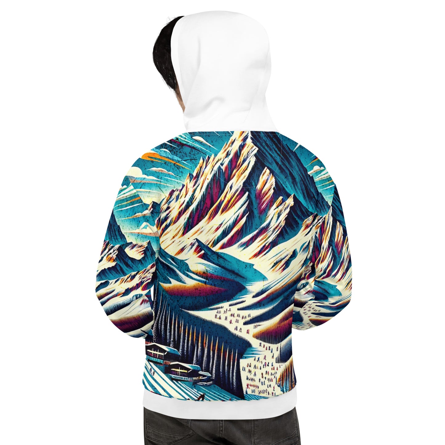 Mammoth Mountain CA Graphic Hoodie – Adult  All-Over Print Pullover, Vibrant Multicolor