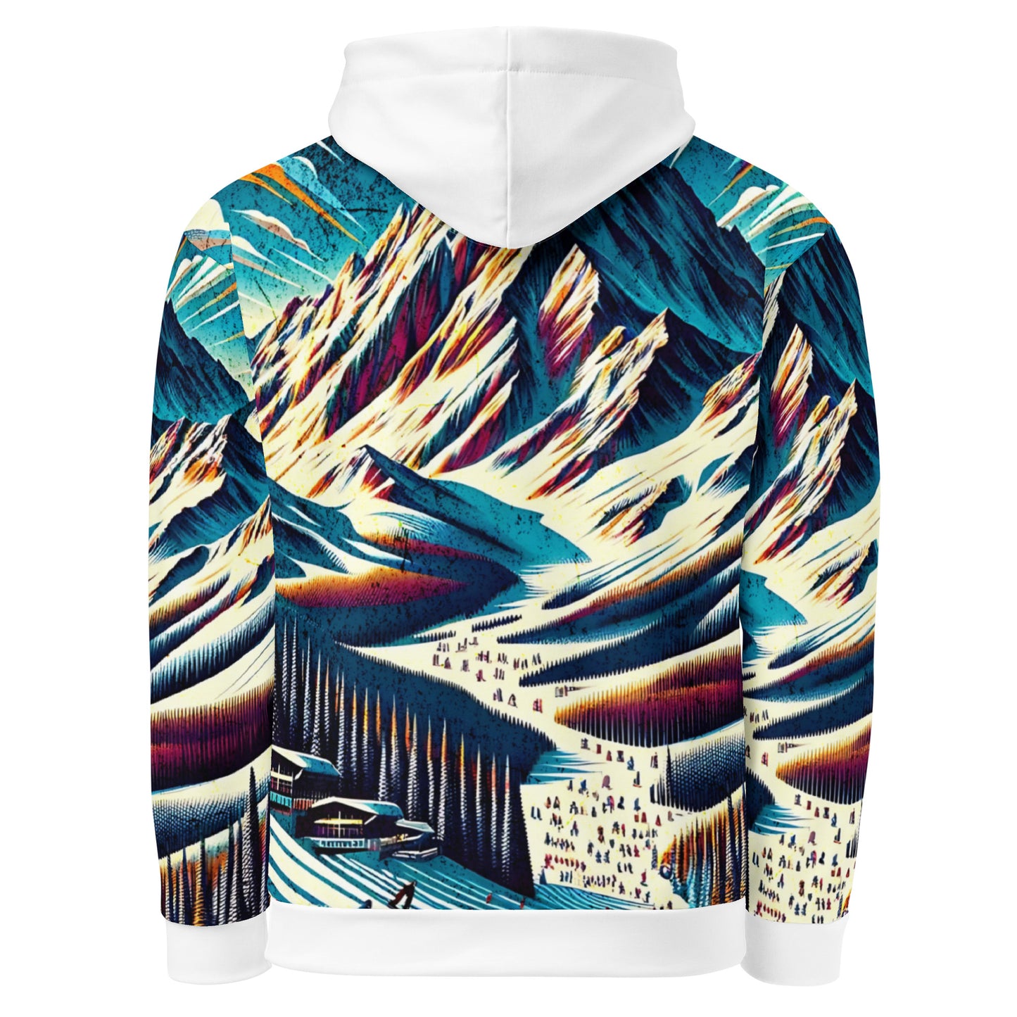 Mammoth Mountain CA Graphic Hoodie – Adult  All-Over Print Pullover, Vibrant Multicolor