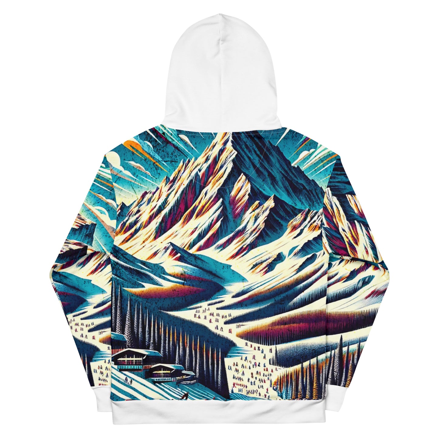 Mammoth Mountain CA Graphic Hoodie – Adult  All-Over Print Pullover, Vibrant Multicolor