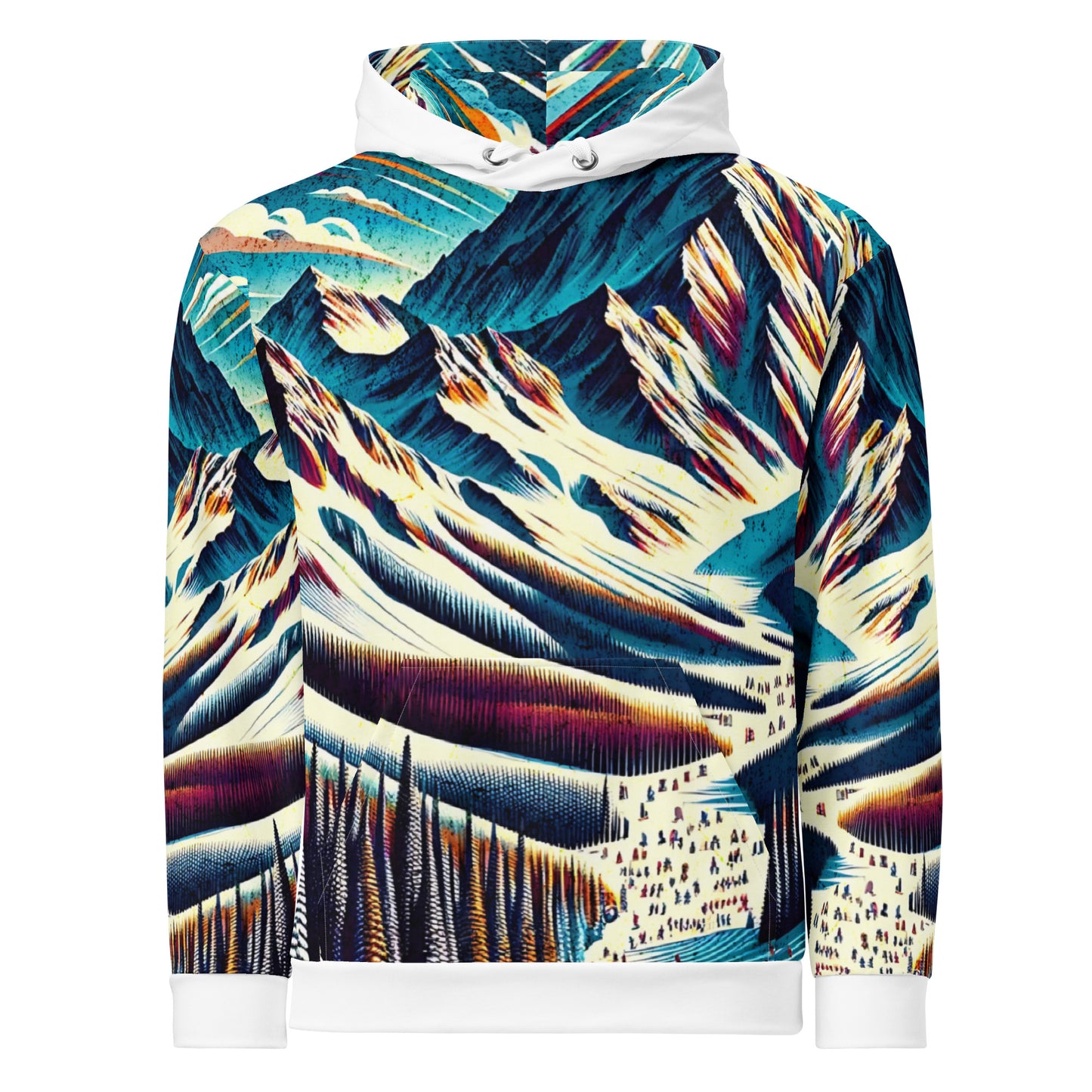 Mammoth Mountain CA Graphic Hoodie – Adult  All-Over Print Pullover, Vibrant Multicolor