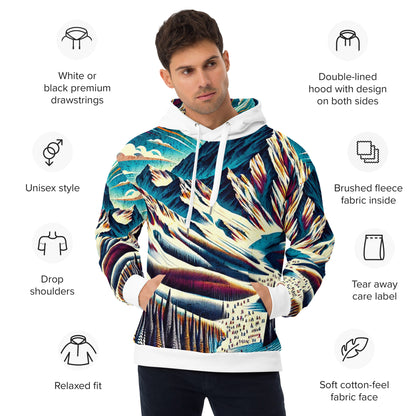 Mammoth Mountain CA Graphic Hoodie – Adult  All-Over Print Pullover, Vibrant Multicolor