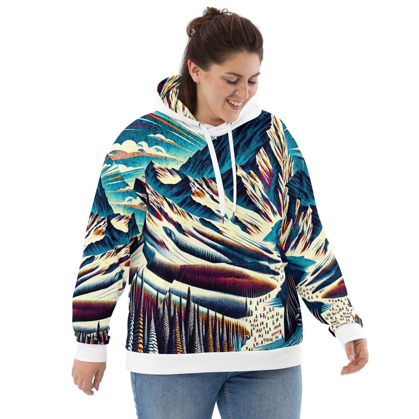 Mammoth Mountain CA Graphic Hoodie – Adult  All-Over Print Pullover, Vibrant Multicolor