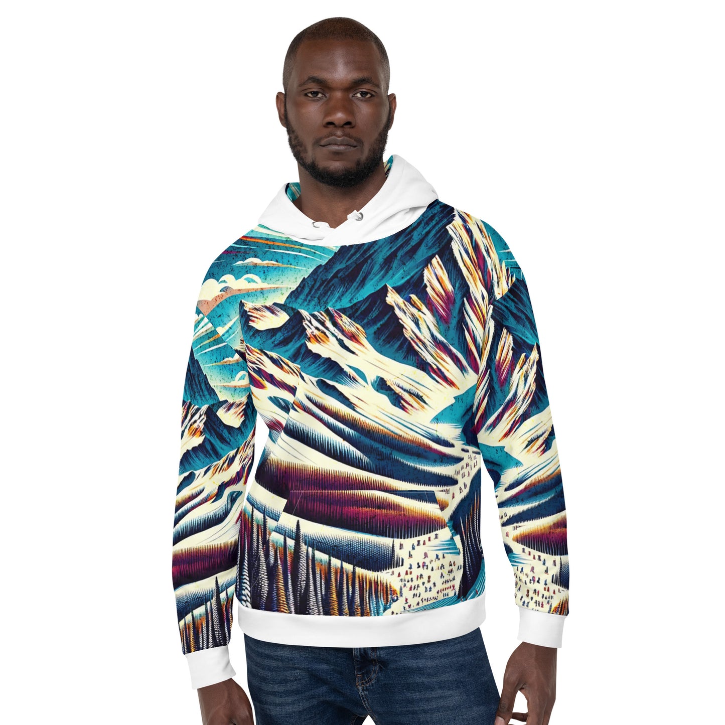 Mammoth Mountain CA Graphic Hoodie – Adult  All-Over Print Pullover, Vibrant Multicolor