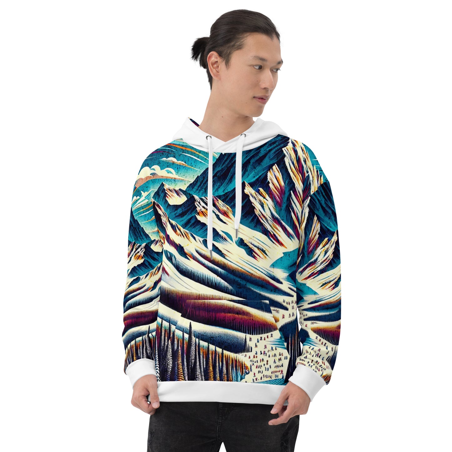 Mammoth Mountain CA Graphic Hoodie – Adult  All-Over Print Pullover, Vibrant Multicolor