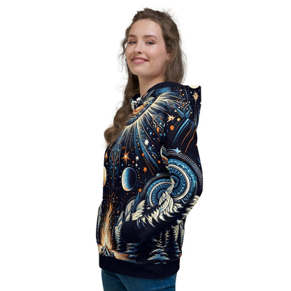 Cosmic Campfire Magic Hoodie – Adult Unisex Artistic All-Over Print Sweatshirt, Artistic Graphic Outerwear