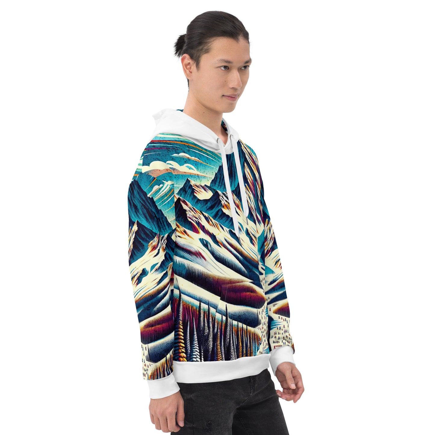 Mammoth Mountain CA Graphic Hoodie – Adult  All-Over Print Pullover, Vibrant Multicolor