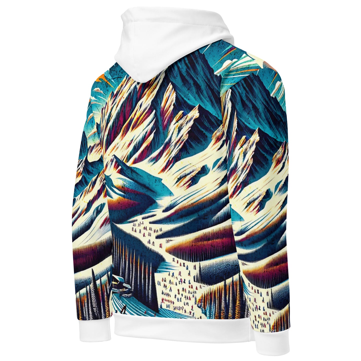 Mammoth Mountain CA Graphic Hoodie – Adult  All-Over Print Pullover, Vibrant Multicolor