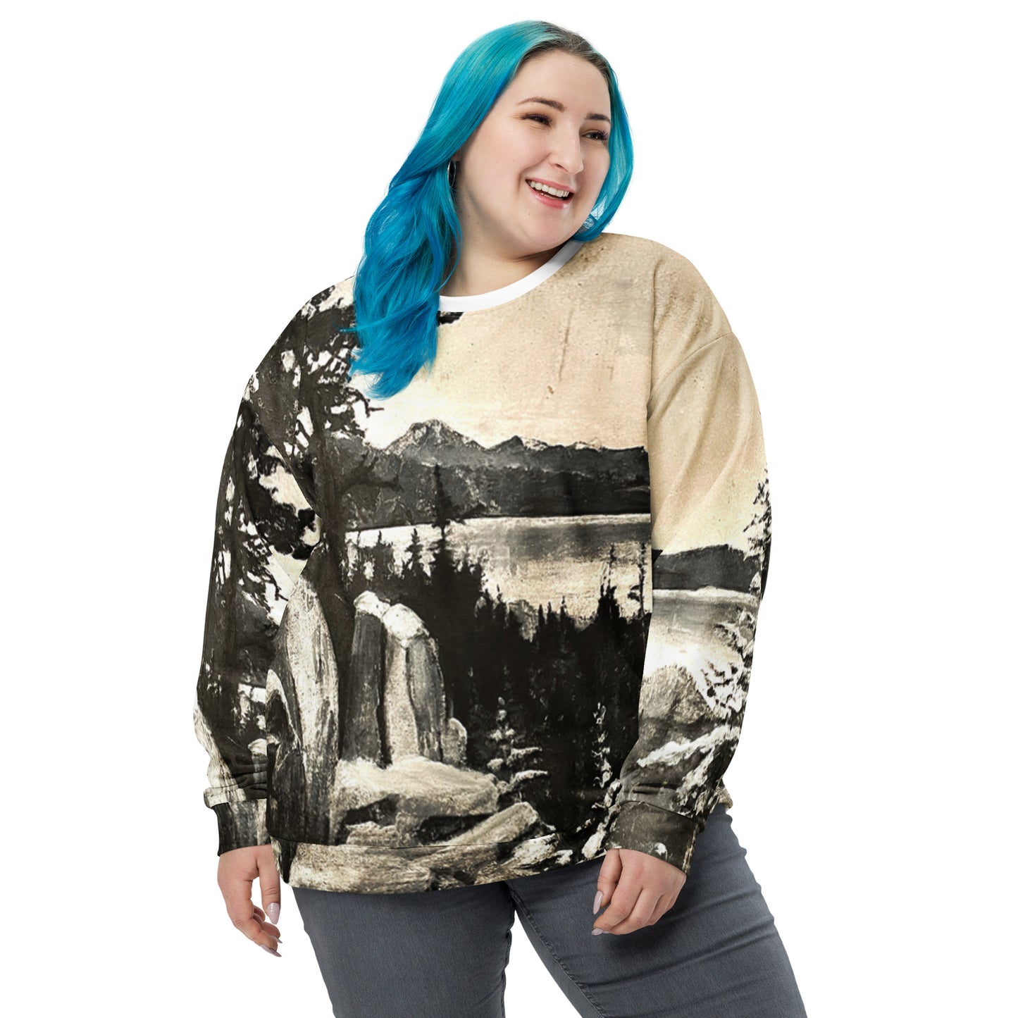 Lake Tahoe All Over Print Sweatshirt - Unique Artwork by Local Artist