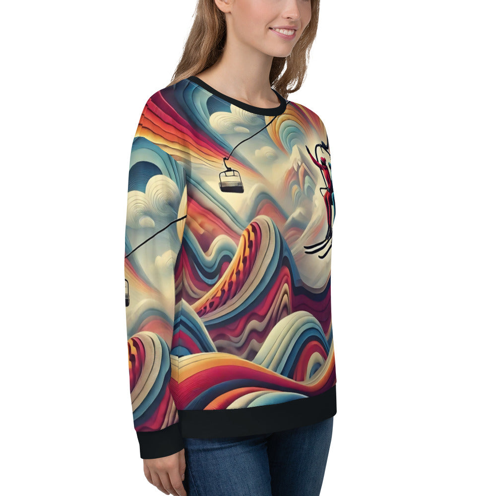 Psychedelic Ski Lift Sweatshirt Unisex Crewneck Winter