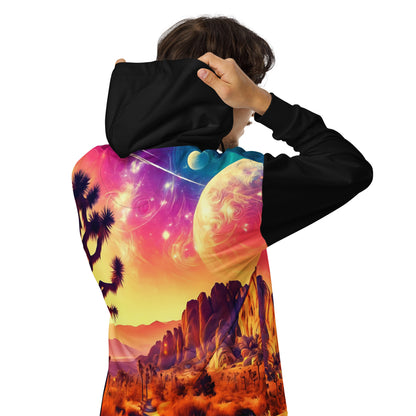 Joshua Tree All-Over Print Hoodie Mens, Vibrant Sunset Art Print Full Zip Jacket