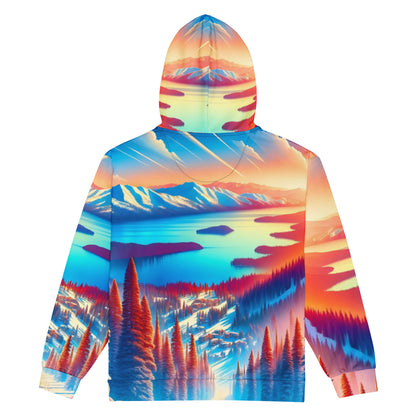 Lake Tahoe Art Hoodie Jacket Mens Vibrant Impressionist All-Over Print Full-Zip