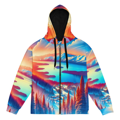 Lake Tahoe Art Hoodie Jacket Mens Vibrant Impressionist All-Over Print Full-Zip