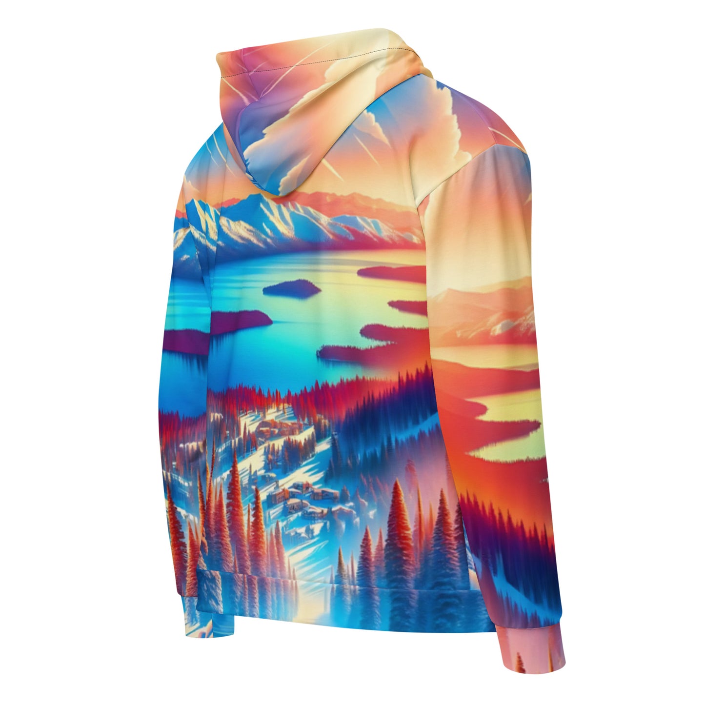 Lake Tahoe Art Hoodie Jacket Mens Vibrant Impressionist All-Over Print Full-Zip