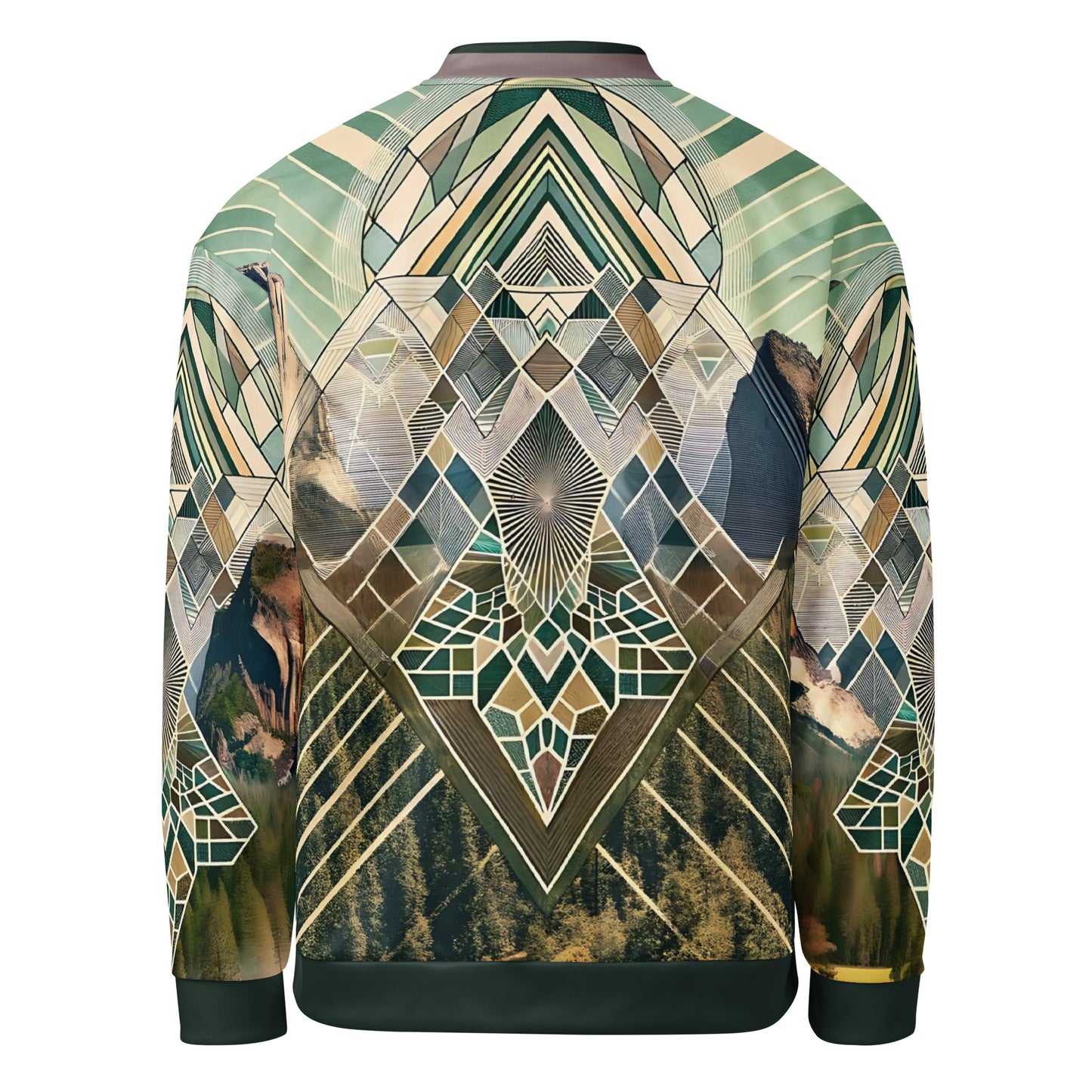 Yosemite Valley Bomber Jacket – Unisex Abstract Geometric Music Festival Climbing Jacket