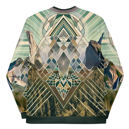 Yosemite Valley Bomber Jacket – Unisex Abstract Geometric Music Festival Climbing Jacket