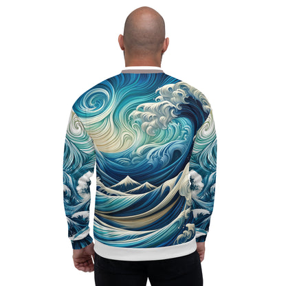 The Great Flood Bomber Jacket – Unisex Artistic All-Over Print Graphic, Men's Women's Festival Outerwear