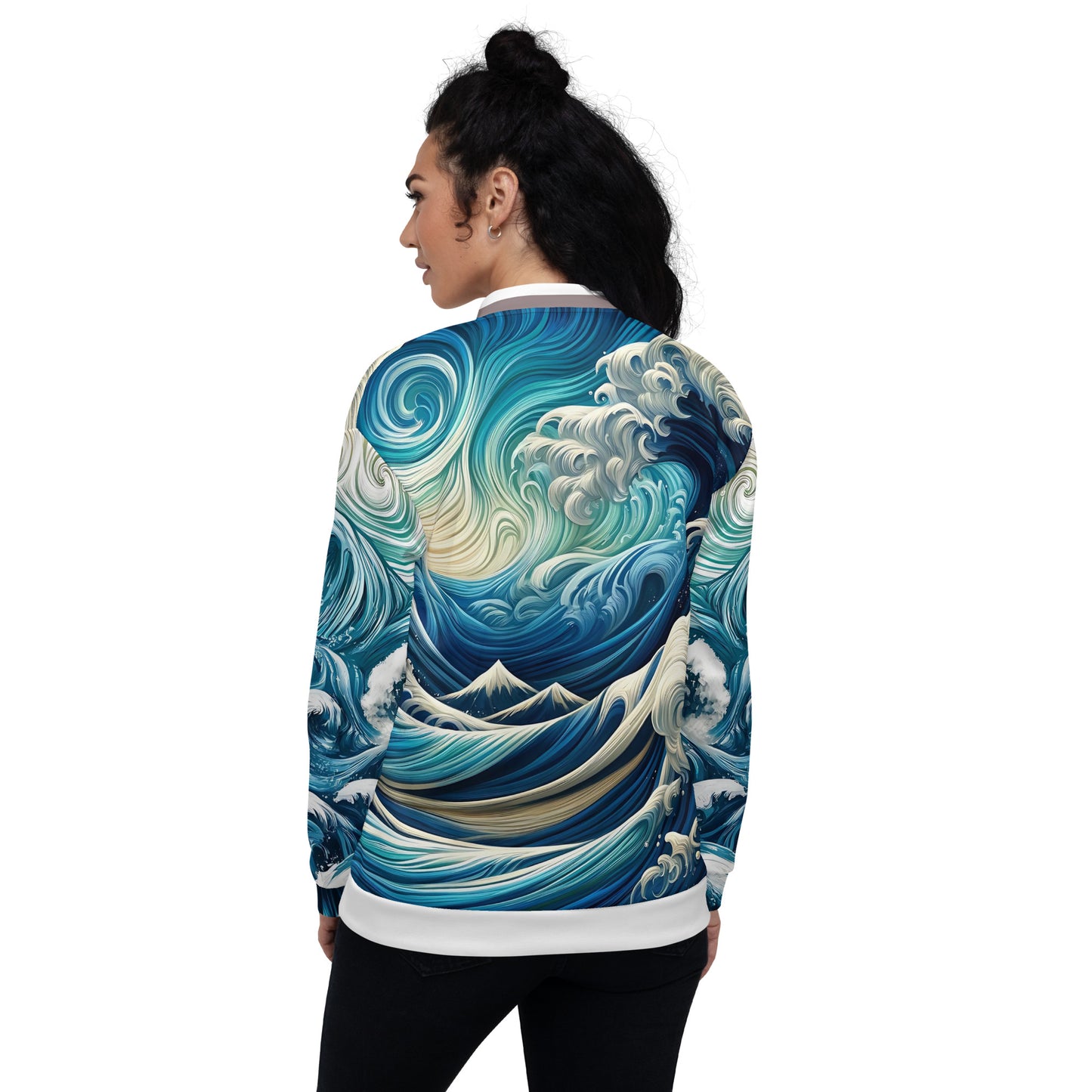 The Great Flood Bomber Jacket – Unisex Artistic All-Over Print Graphic, Men's Women's Festival Outerwear