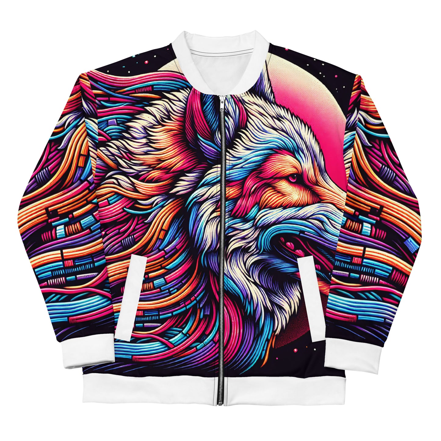 Wolf Art Bomber Jacket Adult Vibrant Artistic All Over Print Full Zip Soft Shell