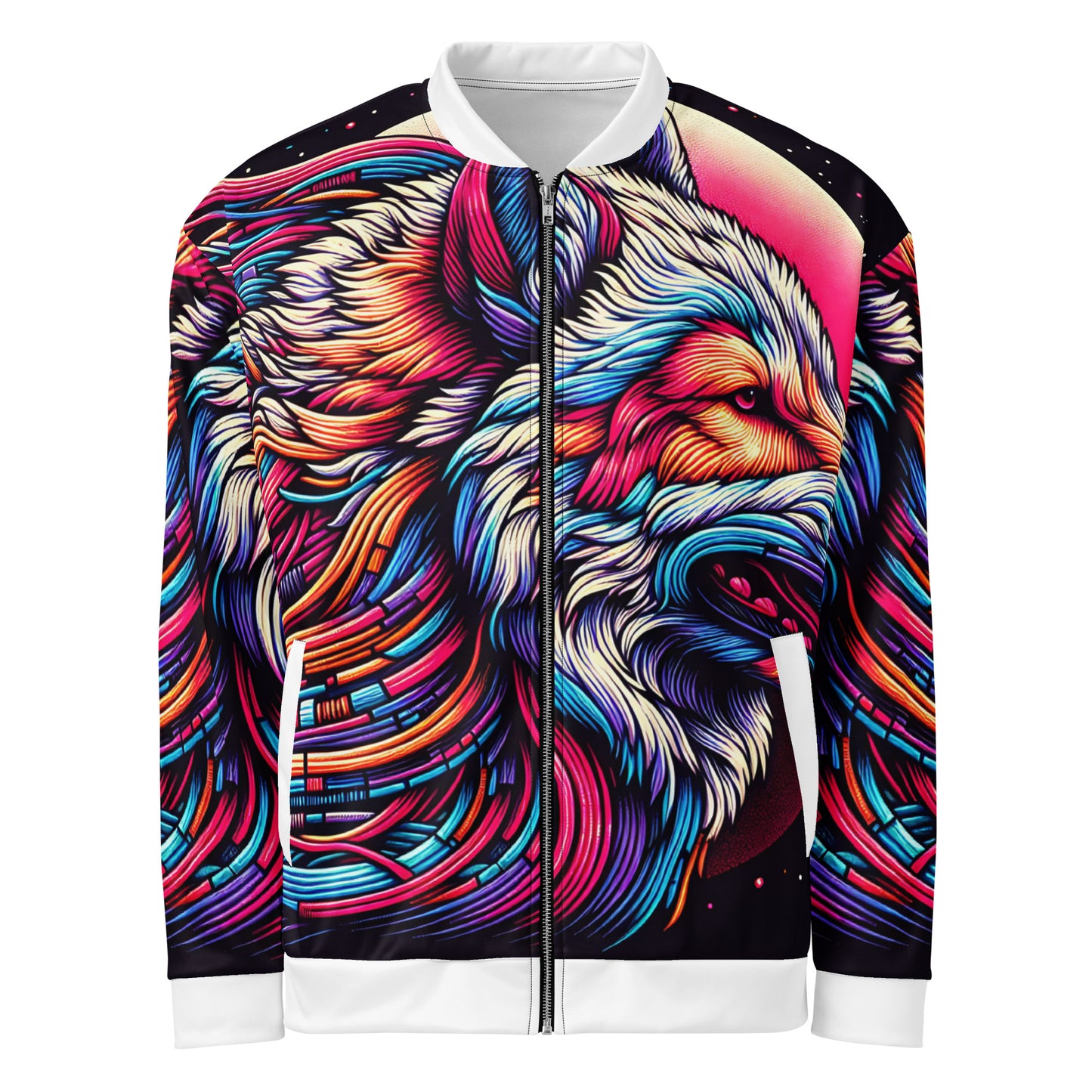 Wolf Art Bomber Jacket Adult Vibrant Artistic All Over Print Full Zip Soft Shell