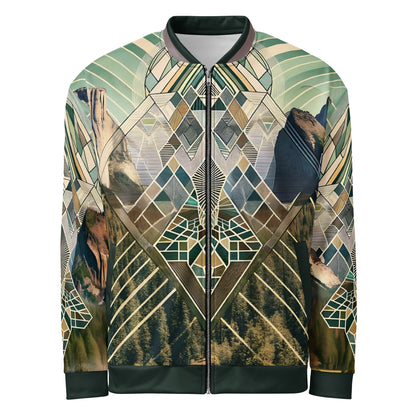 Yosemite Valley Bomber Jacket – Unisex Abstract Geometric Music Festival Climbing Jacket