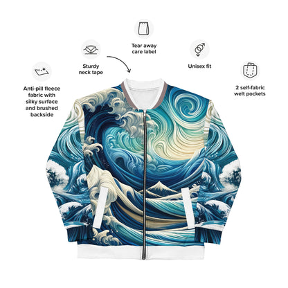 The Great Flood Bomber Jacket – Unisex Artistic All-Over Print Graphic, Men's Women's Festival Outerwear