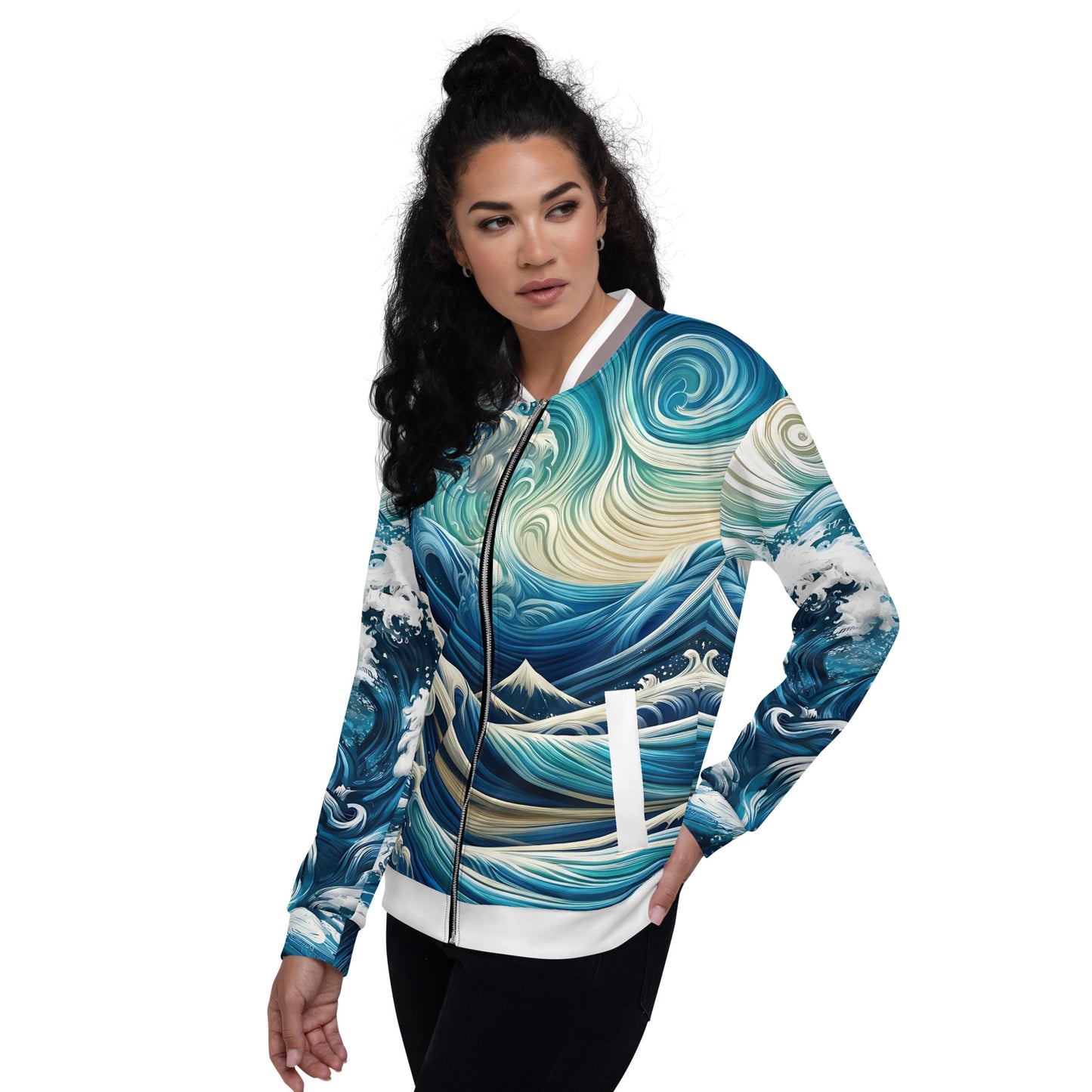 The Great Flood Bomber Jacket – Unisex Artistic All-Over Print Graphic, Men's Women's Festival Outerwear