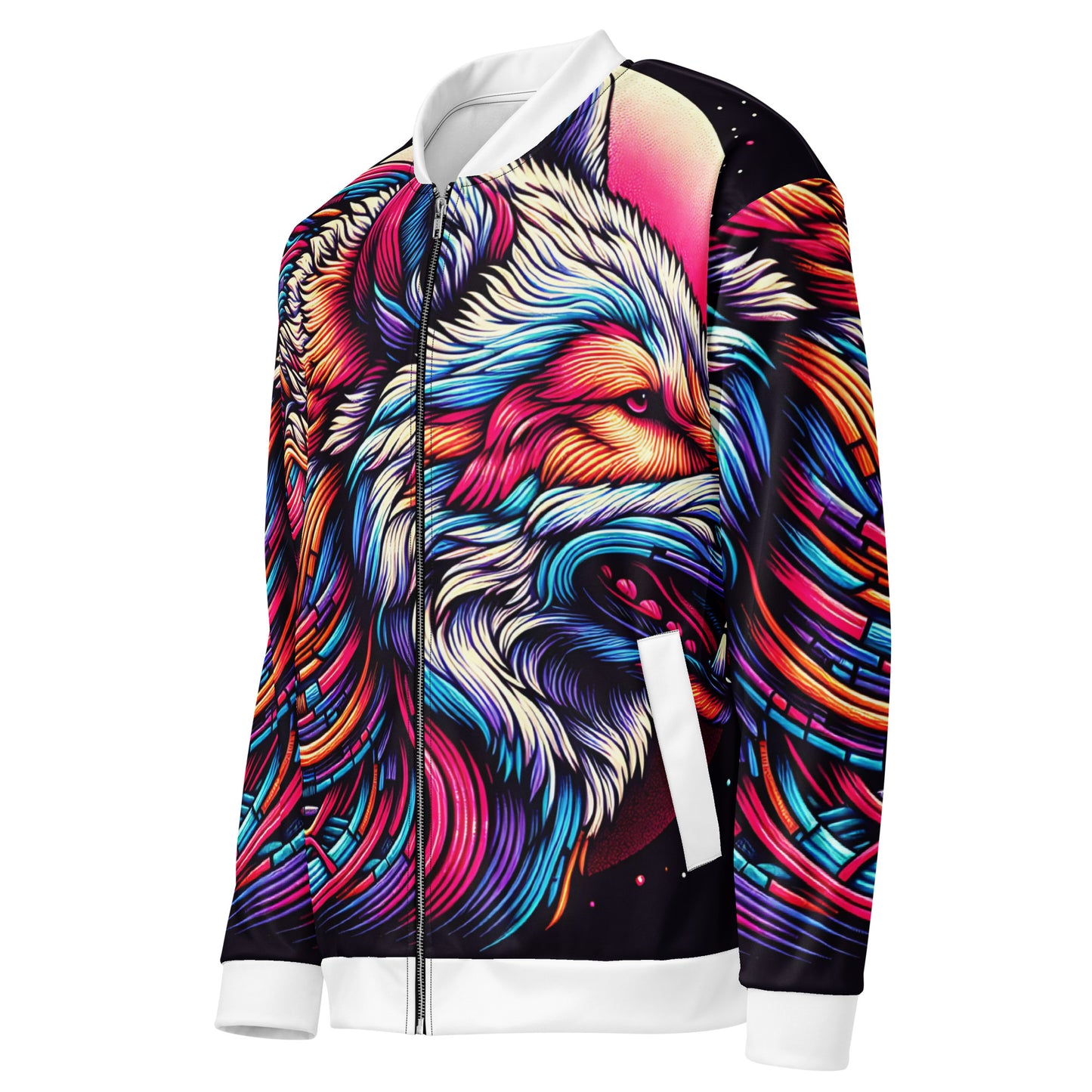 Wolf Art Bomber Jacket Adult Vibrant Artistic All Over Print Full Zip Soft Shell