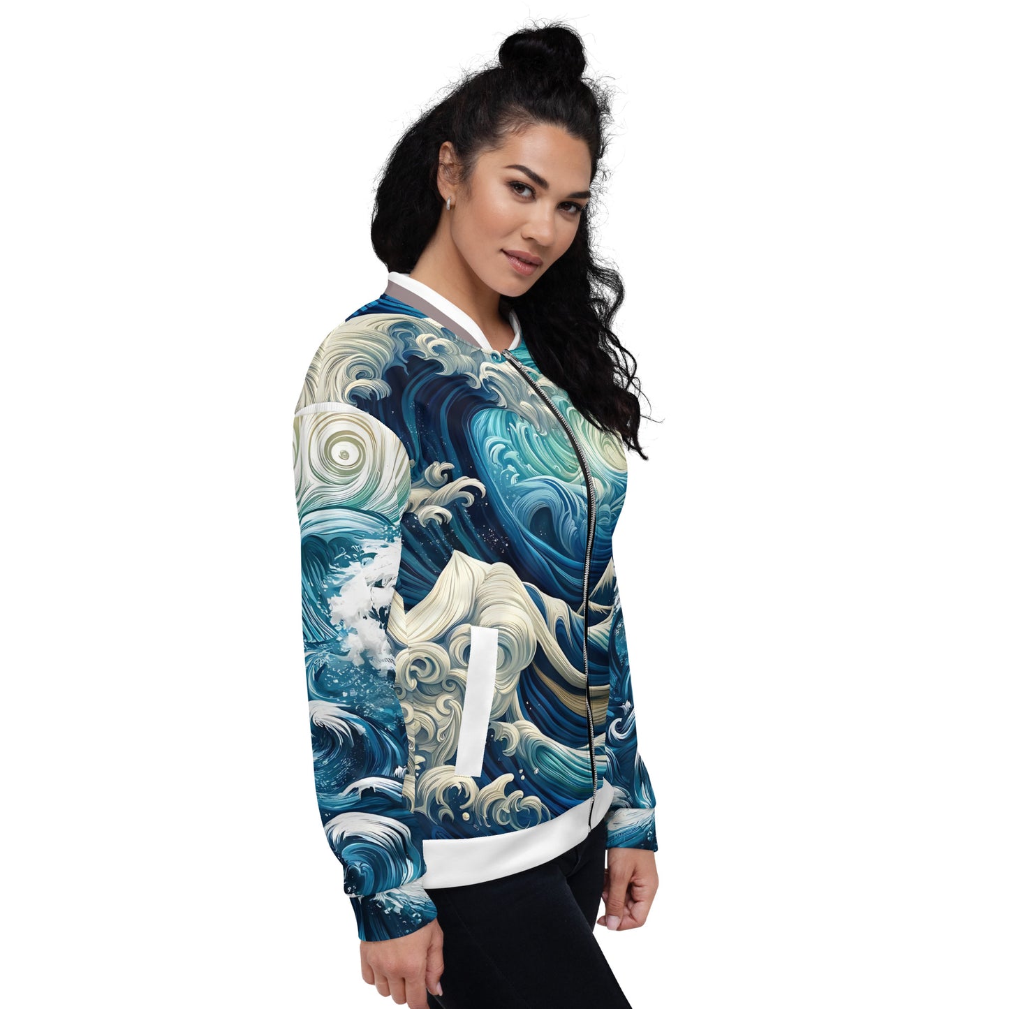 The Great Flood Bomber Jacket – Unisex Artistic All-Over Print Graphic, Men's Women's Festival Outerwear