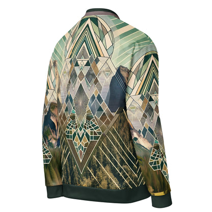 Yosemite Valley Bomber Jacket – Unisex Abstract Geometric Music Festival Climbing Jacket